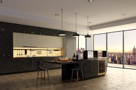 科勒定制橱柜，厨房的纯功能性延展了整体家装的空间感